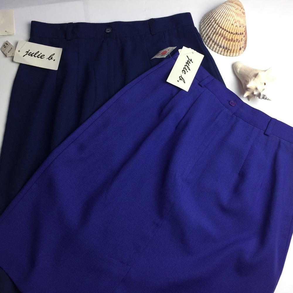 Two Vintage Julie B Skirts NWT Made in the USA Navy Blue the other is Purple